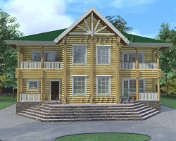 Проект дома из оцилиндрованного бревна «Ямал»